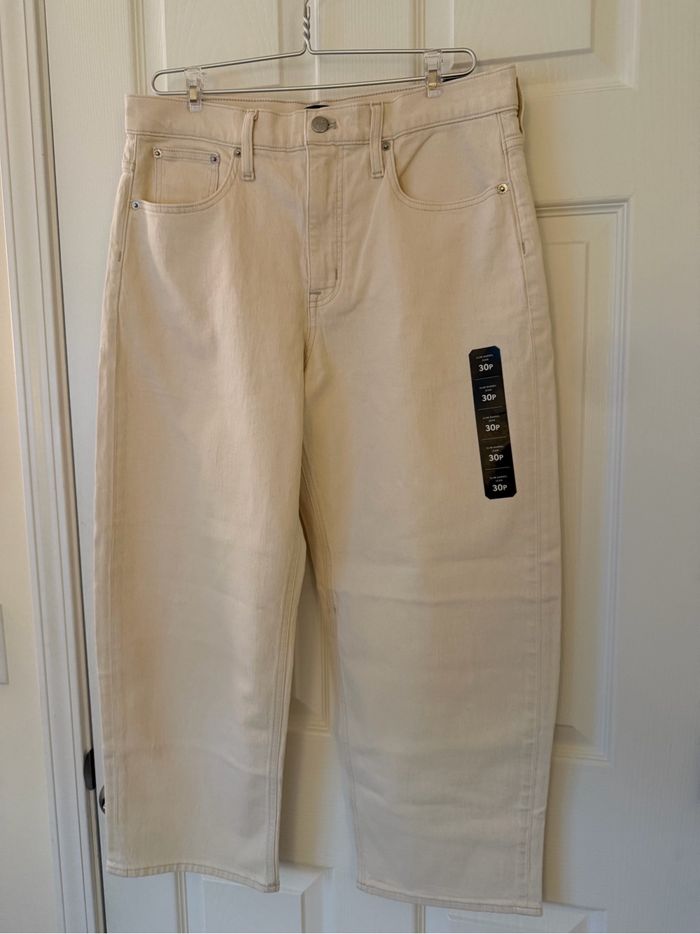J. Crew High-Rise Straight Jeans in Cream